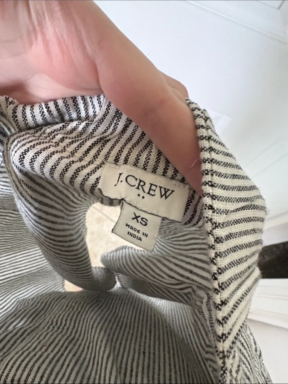 J. Crew Vertical Stripe Button-Front Tank Top - Cream/Black
